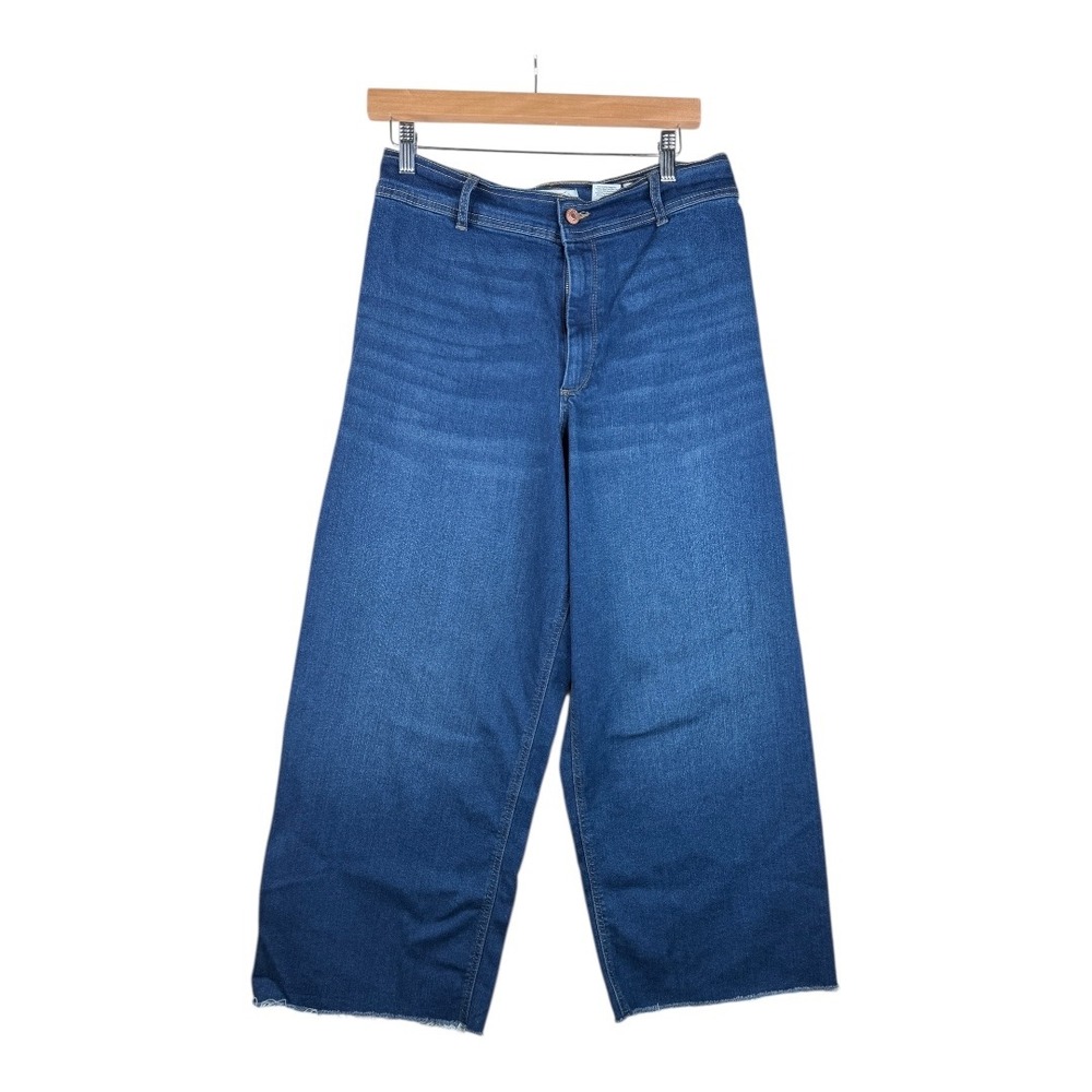 Sofia Vergara Margot Wide Leg Frayed Hem Jeans size 8 Blue‎